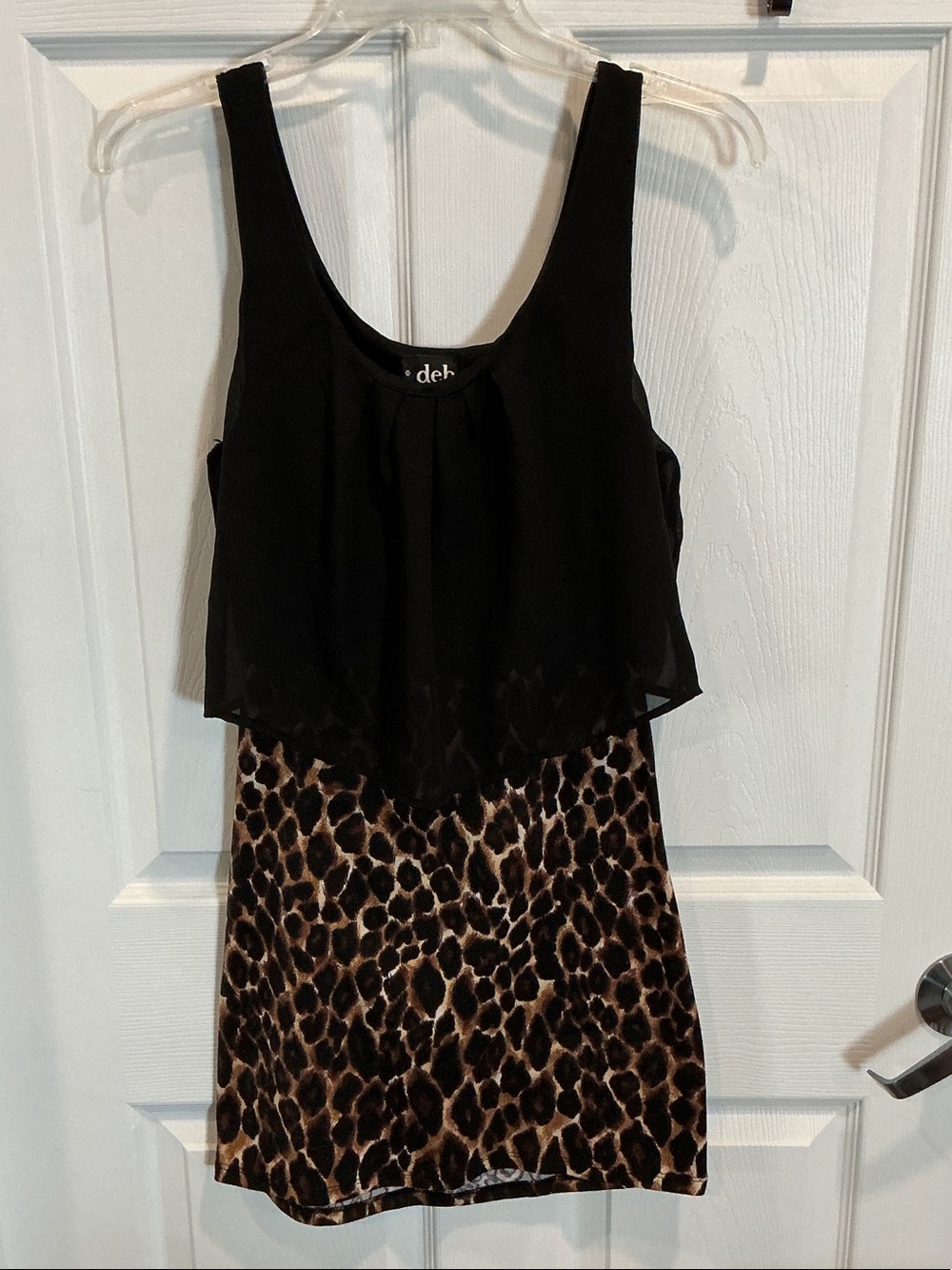 Deb Black Sleeveless Overlay Dress